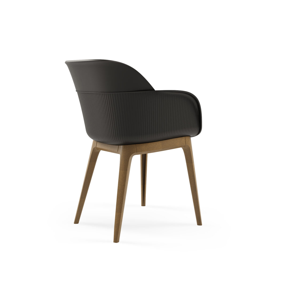 Shell W Black Armchair bck